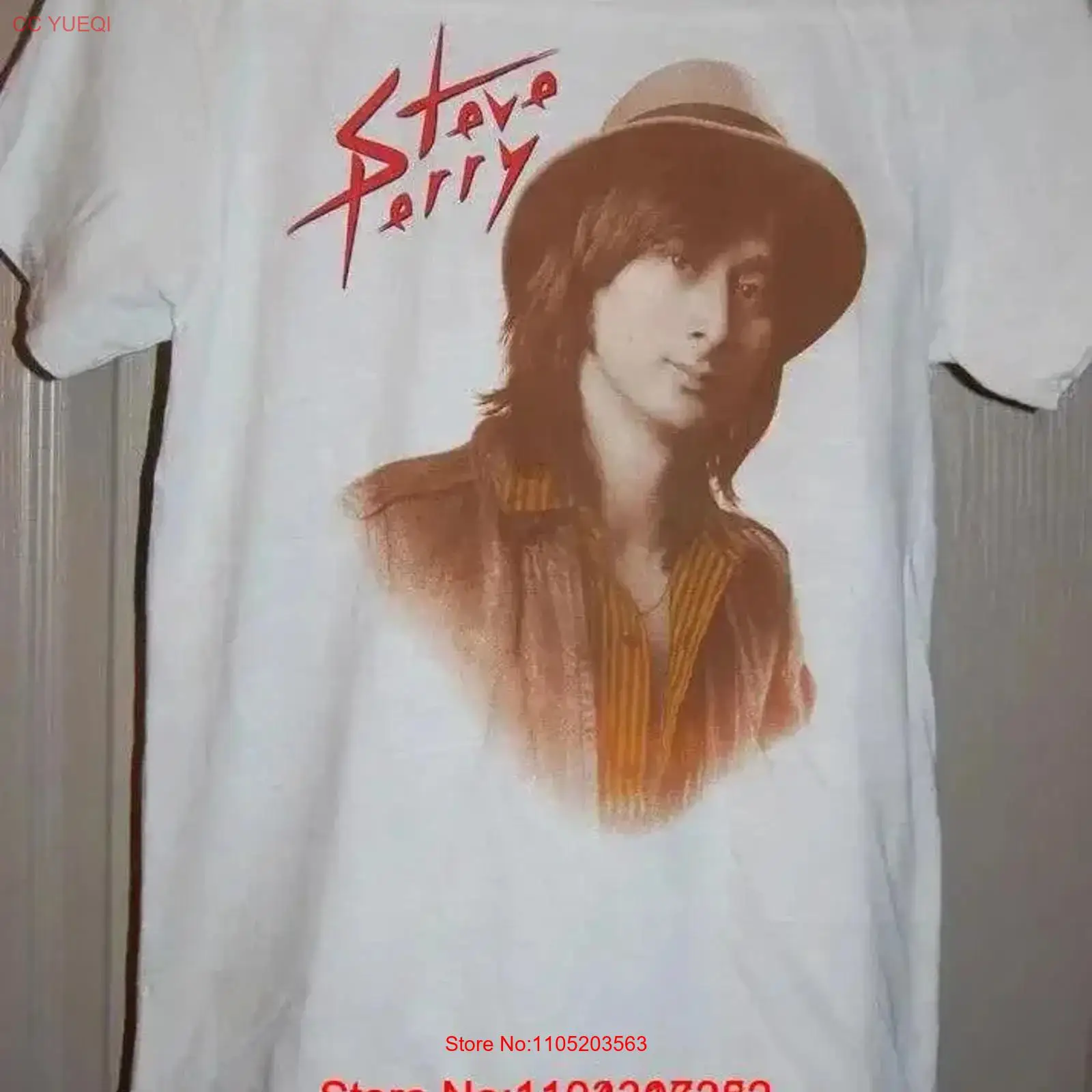 Vintage Fashion Jersey - Kaos Pria Steve Perry Concert Putih