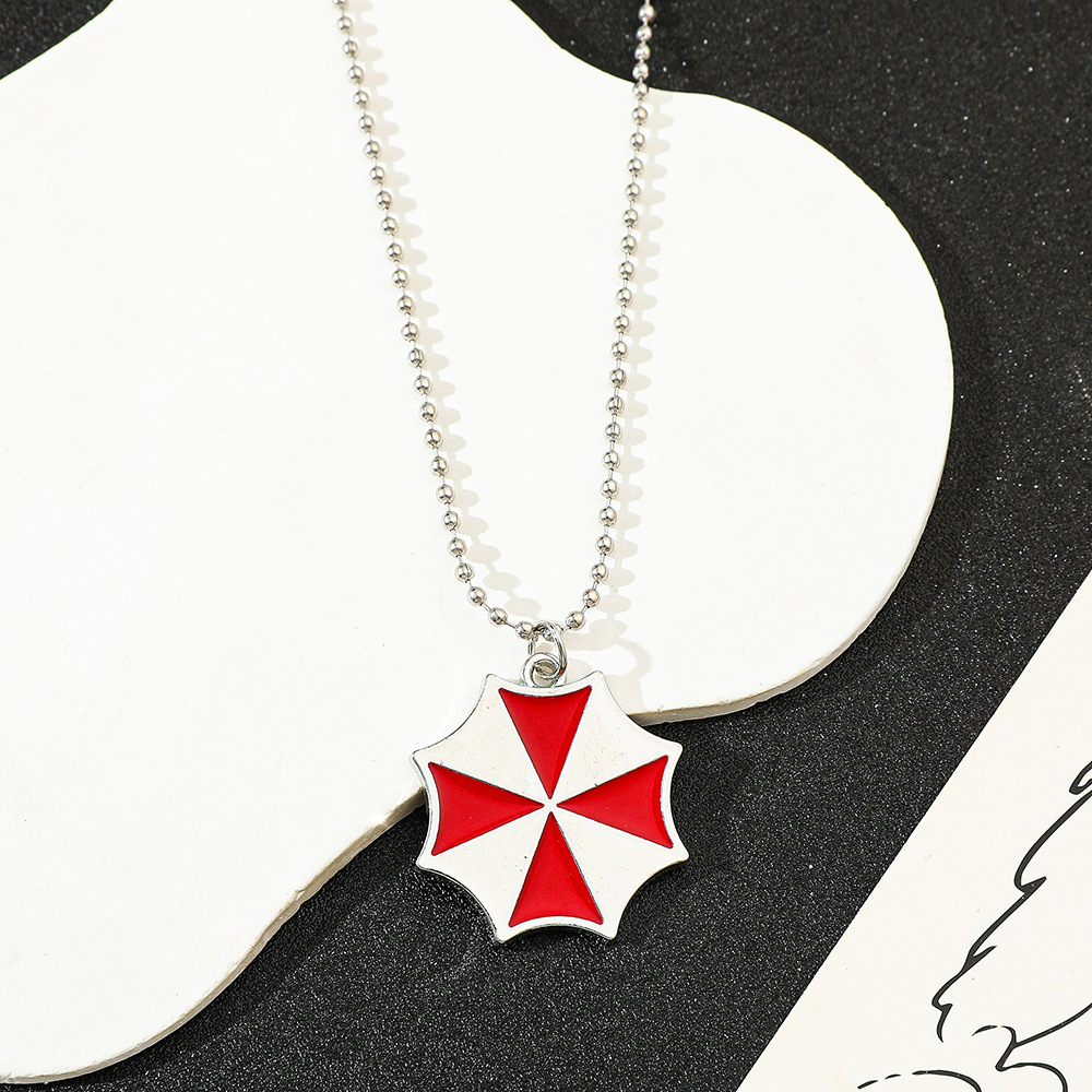 Vintage Fashion Nova - Kalung Liontin Payung Merah Gaya Vintage,