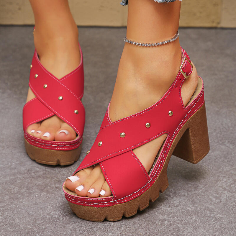 Vintage Fashion Dress - Sandal Gladiator Tali Silang Hak Super