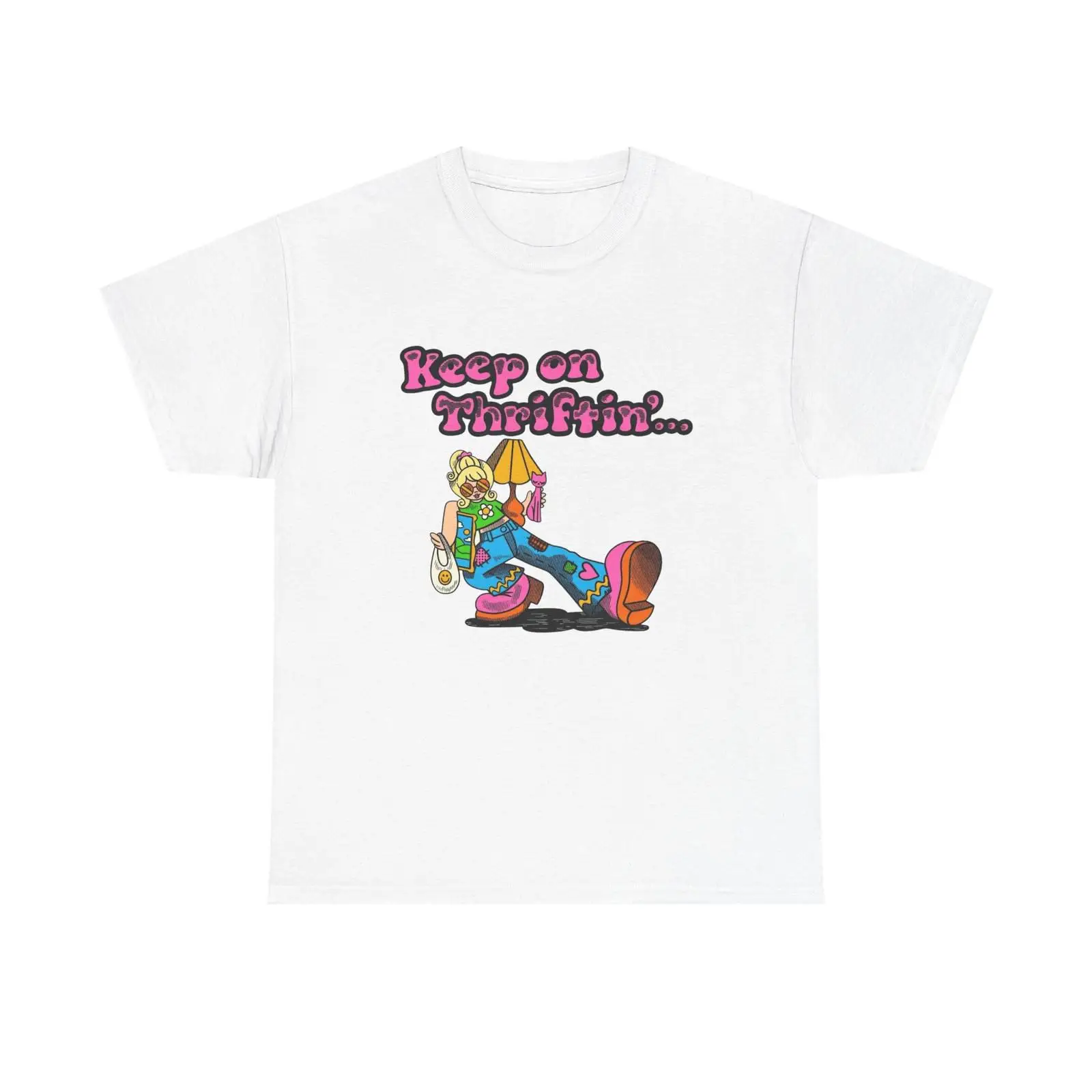Kaos Lucu Keep On Thrifting BA - Thrift Vintage Fashion Usa ulasan dan harga