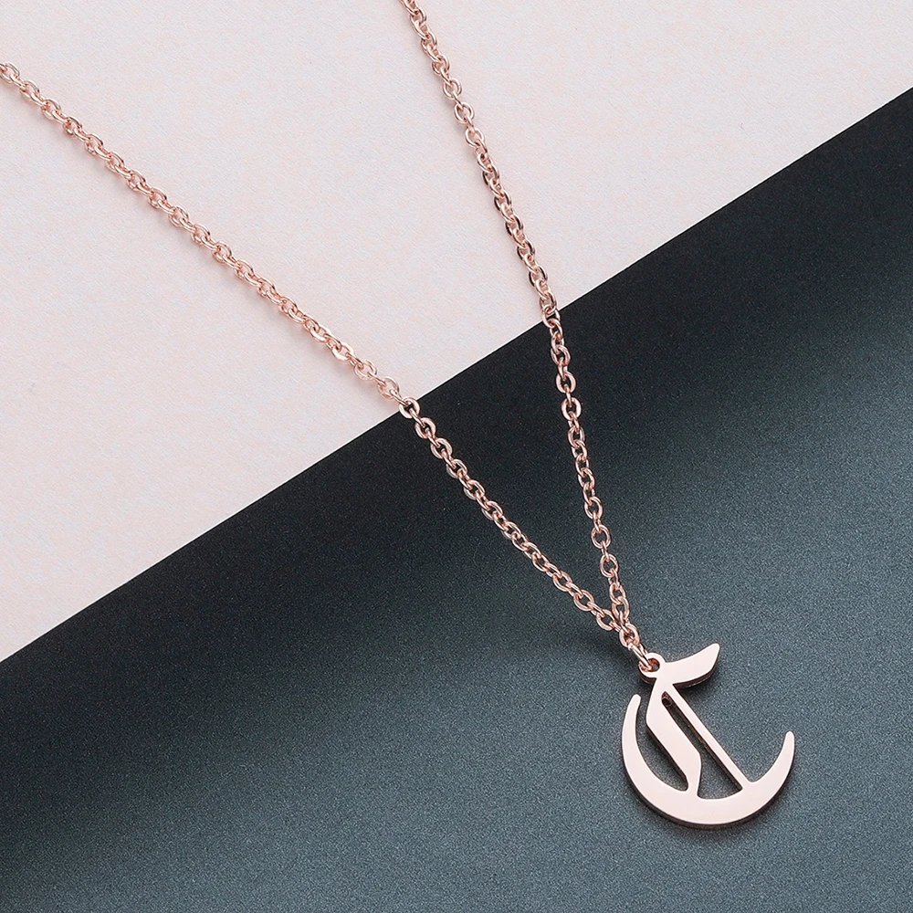 Kalung liontin huruf inisial A - Vintage Fashion Font ulasan dan harga