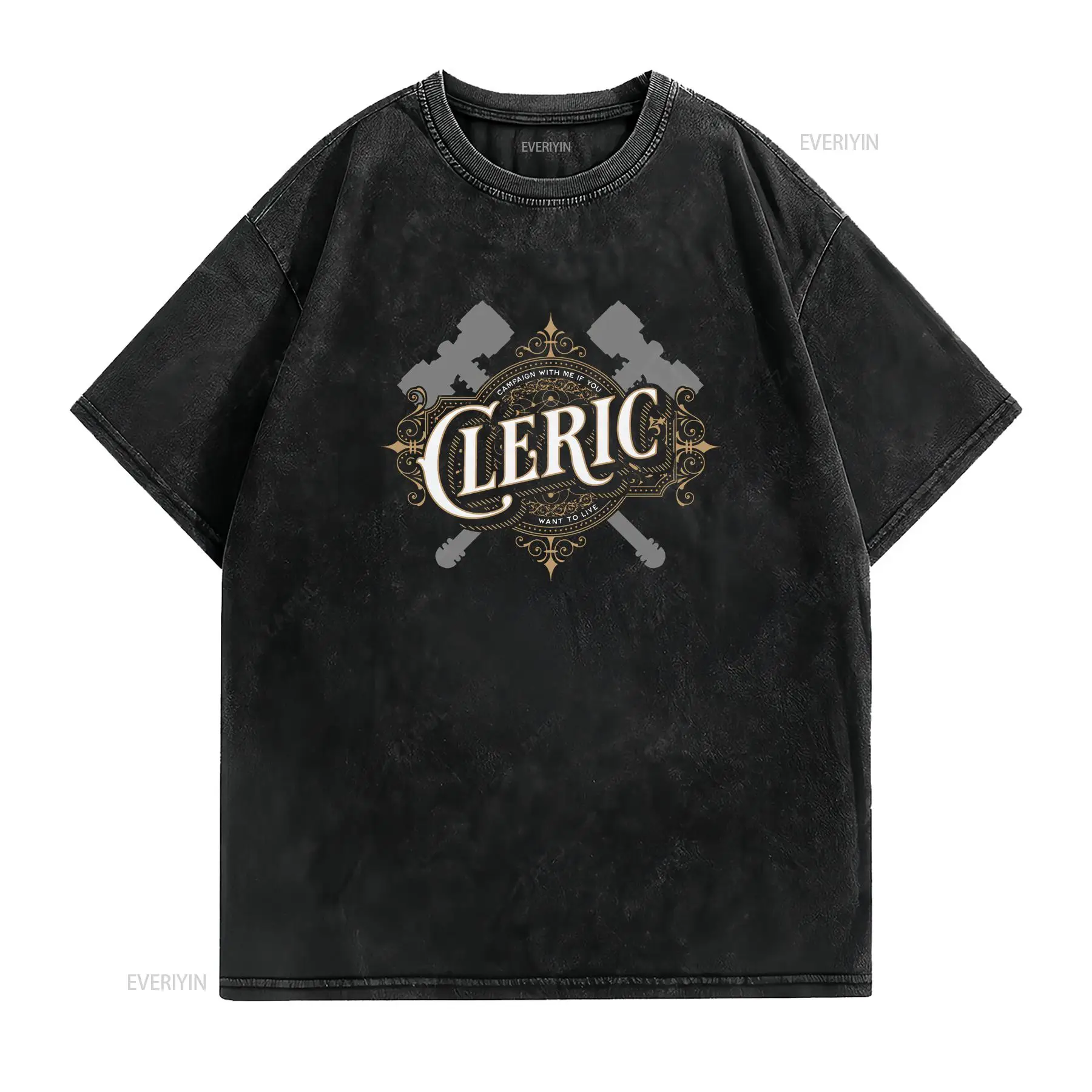 Kaos DnD Cleric dengan Font Re - Vintage Fashion Font ulasan dan harga