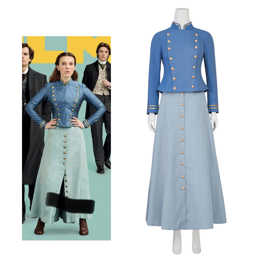 Kostum Cosplay Film Enola Holm - Vintage Fashion Dress ulasan dan harga