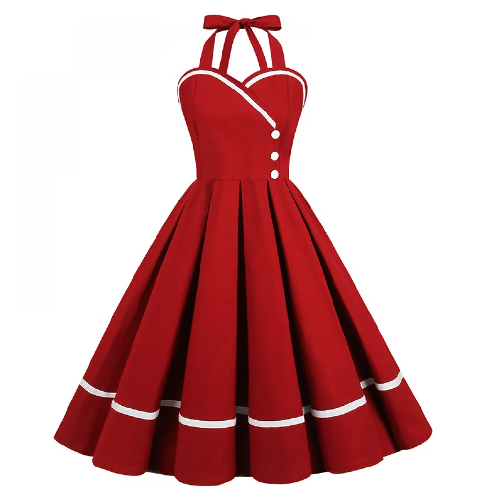 Gaun Retro Halloween 50S 60S 8 - Vintage Fashion Dress ulasan dan harga