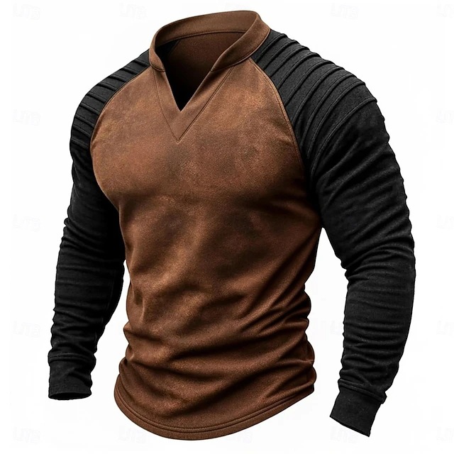 Kemeja Henley Raglan Lengan Pa - Usa Vintage Fashion ulasan dan harga