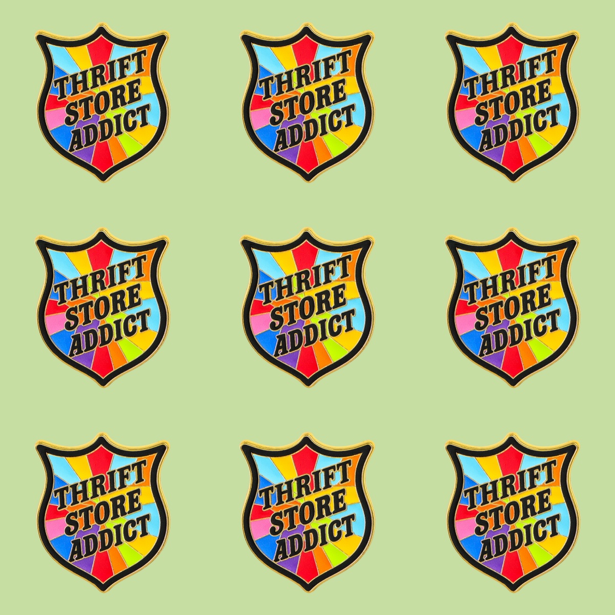 9pcs/Set THRIFT STORE ADDICT P - Thrift Vintage Fashion Usa ulasan dan harga