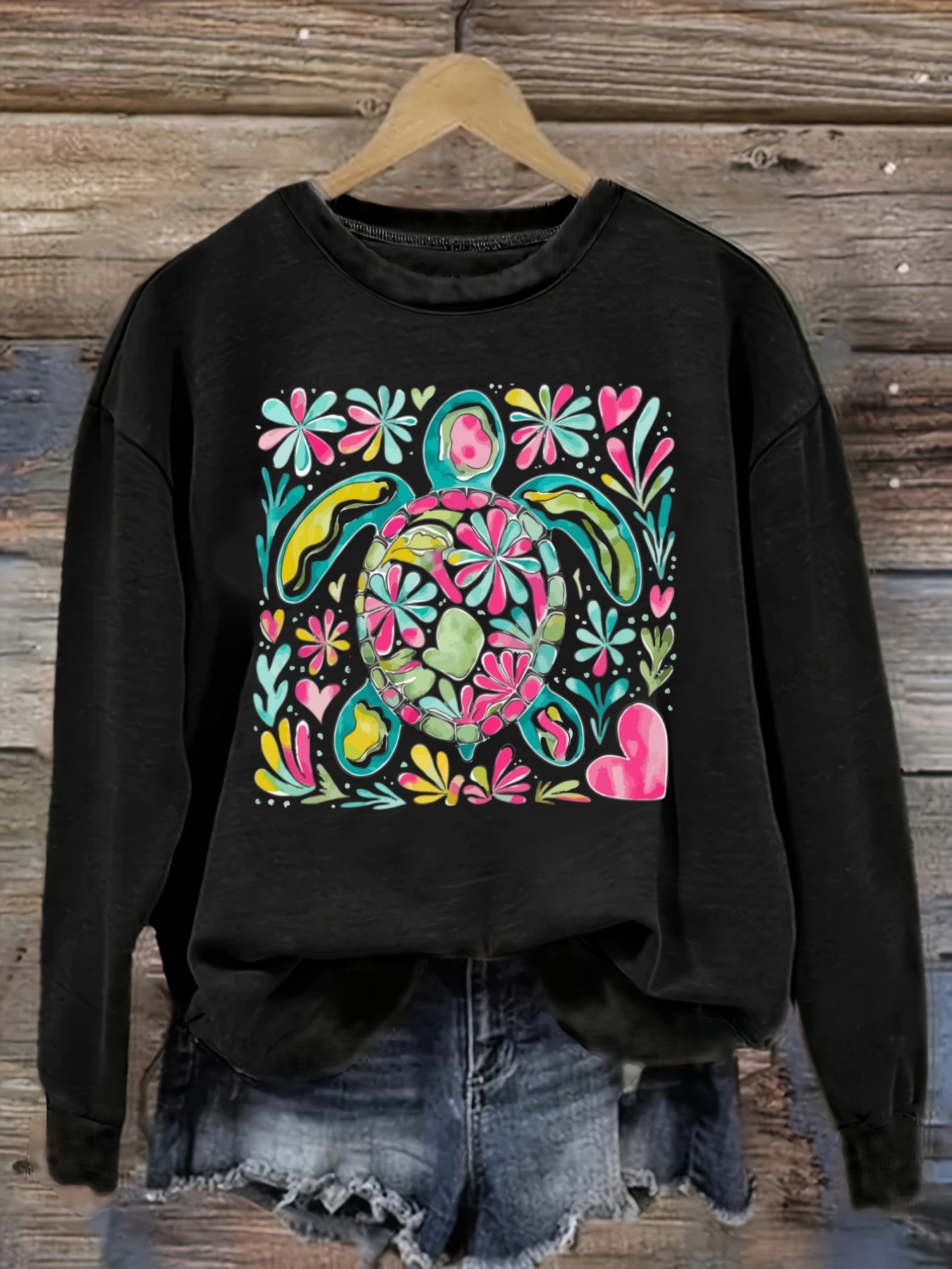 Kaos Wanita Lengan Panjang Kas - Printed Floral Shirt ulasan dan harga