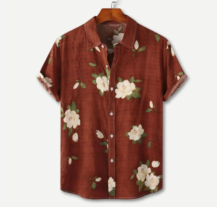 Kemeja Cetak Desain Niche Keci - Printed Floral Shirt ulasan dan harga