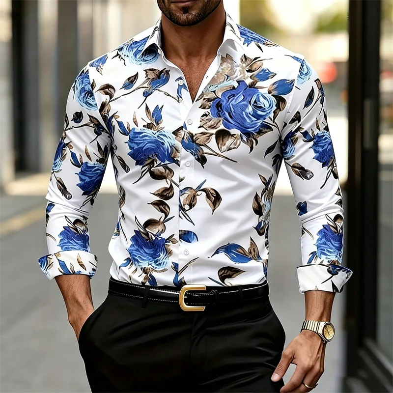 Kemeja Pria Lengan Panjang Ber - Printed Floral Shirt ulasan dan harga