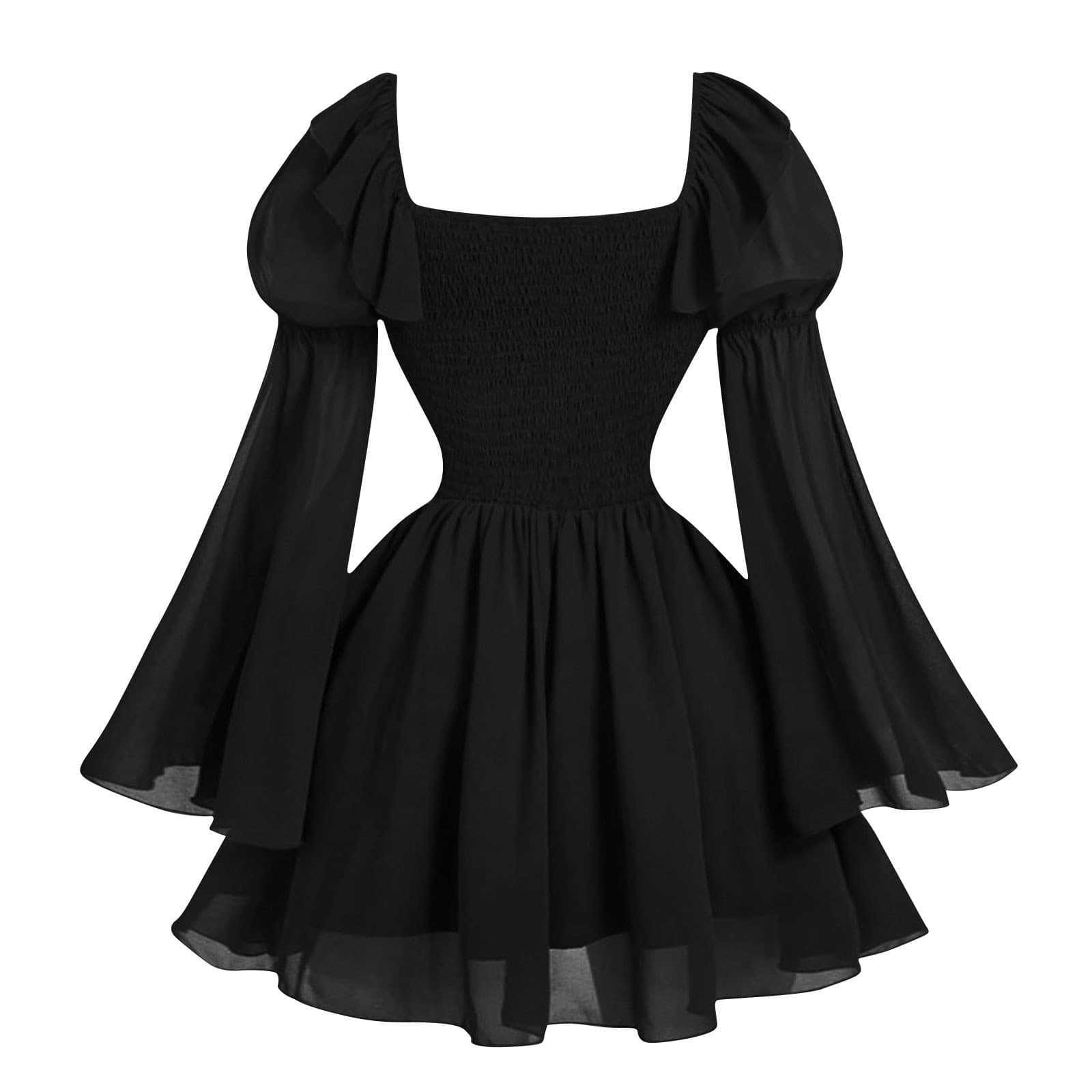 Gaun Wanita Lengan Panjang Gay - Vintage Fashion Dress ulasan dan harga