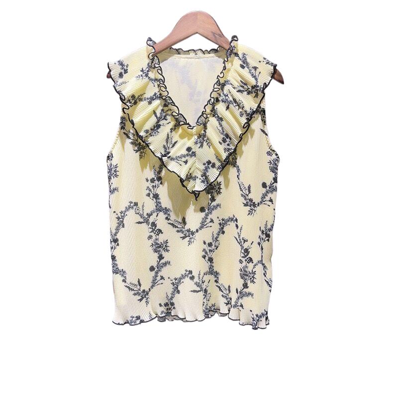 Rompi Kerah V Floral Segar Mus - Printed Floral Shirt ulasan dan harga