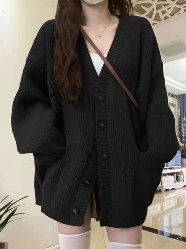 Kardigan Longgar Wanita Lengan - Crop Cardigan Vintage ulasan dan harga