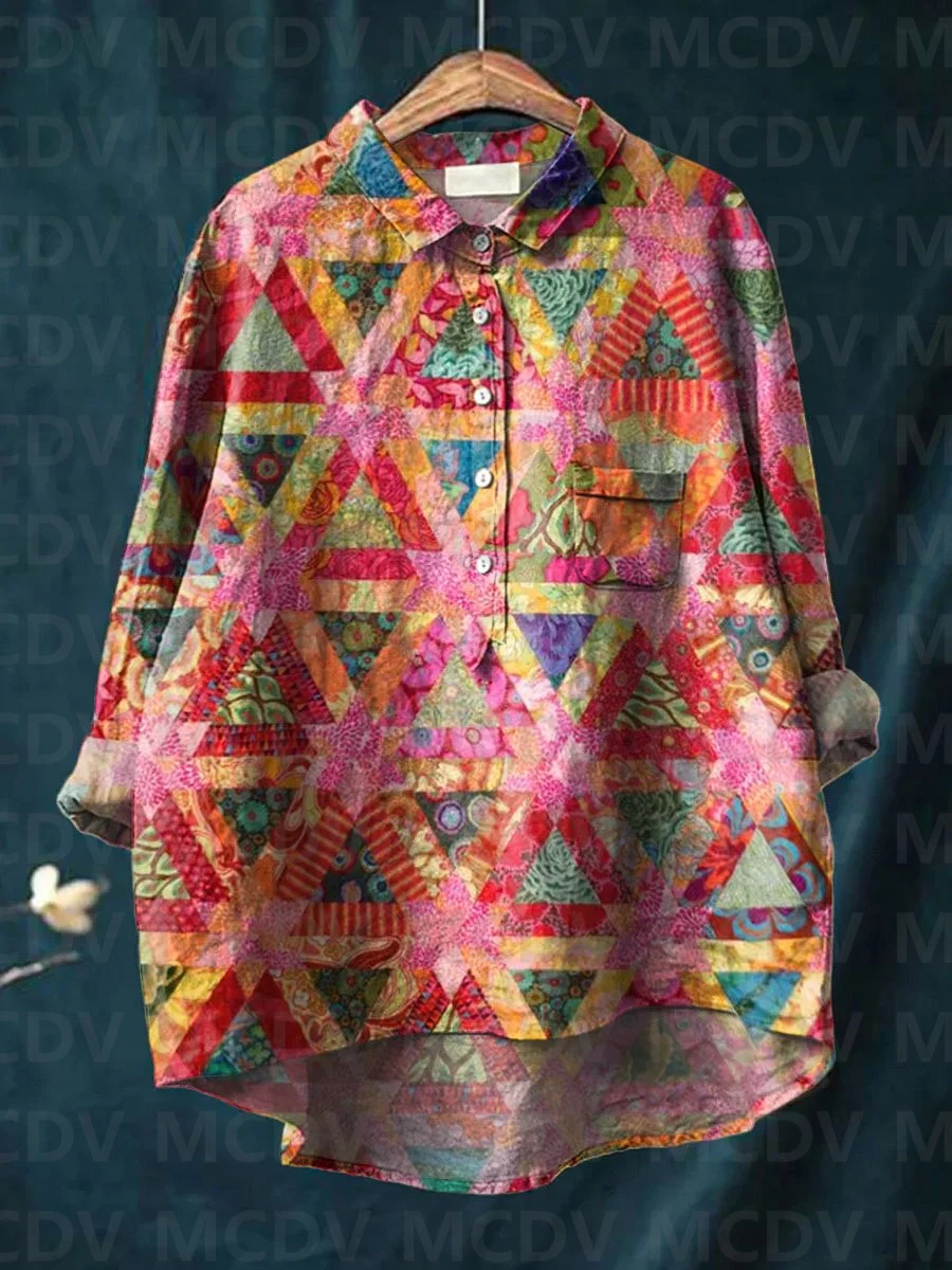 Kemeja Kasual Wanita Motif Sen - Printed Floral Shirt ulasan dan harga