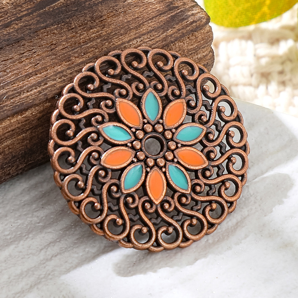 Liontin Bulat Enamel Tembaga P - Vintage Fashion Nova ulasan dan harga