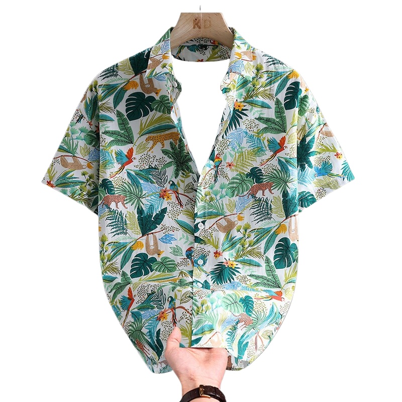 Kemeja Pria Lengan Pendek Moti - Printed Floral Shirt ulasan dan harga