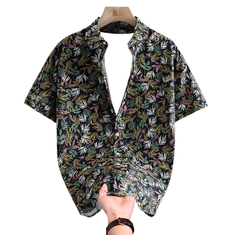 Kemeja Pria Lengan Pendek Moti - Printed Floral Shirt ulasan dan harga